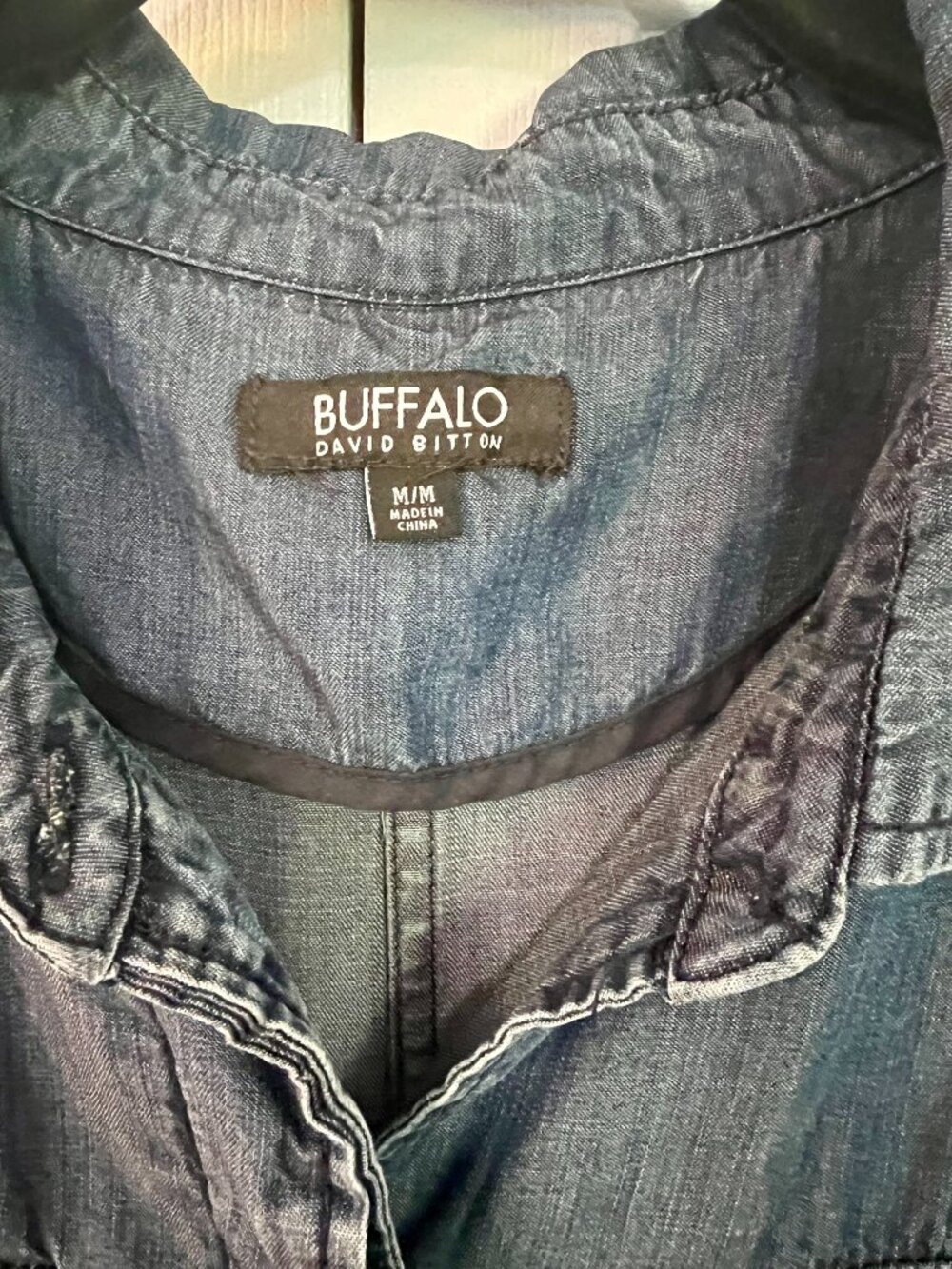 Buffalo Blue Soft Denim Sleeveless Utility Vest - Picture 3 of 5